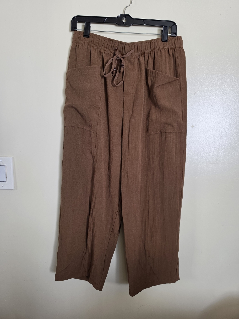 Zara Men's Brown Drawstring Wide-Leg Joggers Size M